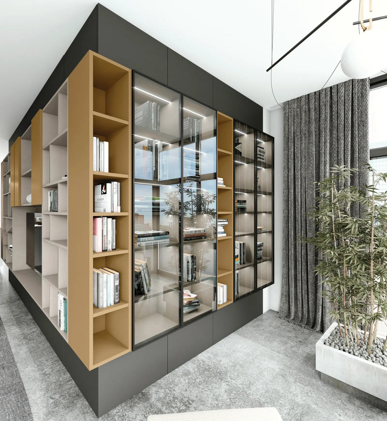 Bibliothèque d’angle sur mesure