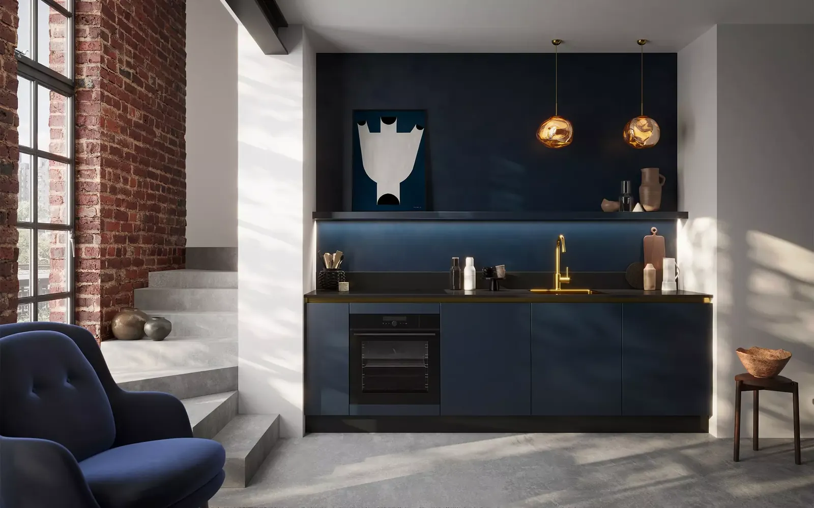 Cuisine bleue sur mesure