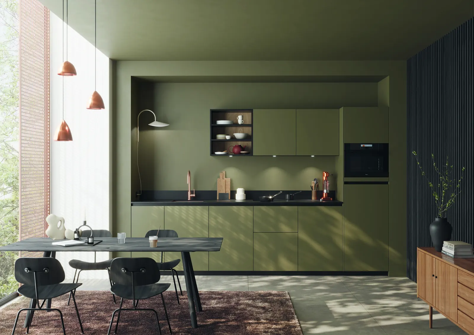 Cuisine verte mate sur mesure
